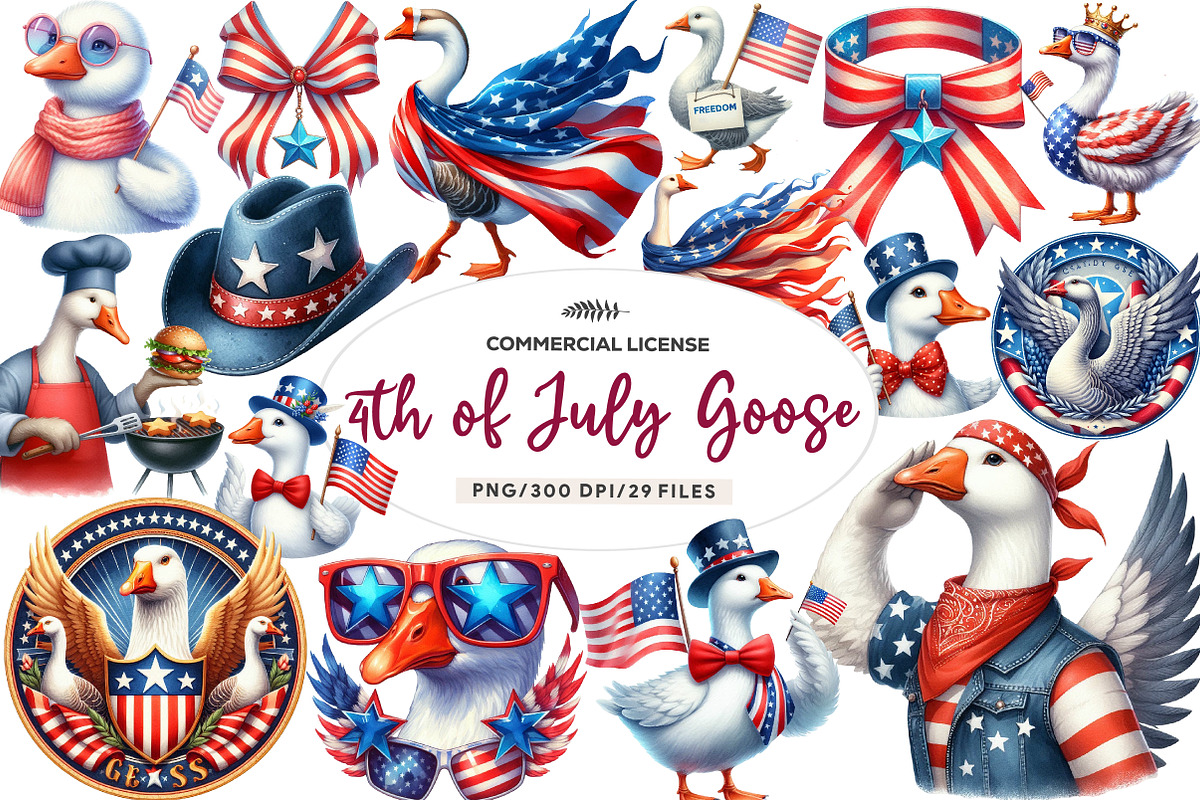 4th of July Goose Sublimation, an Illustration by CreationArt (Photo 1 of 5)