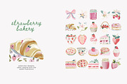 Watercolor strawberry clipart set, a Decorative Illustration by Patishop Art (Thumbnail 3 of 10)