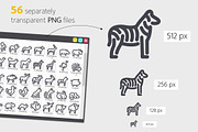 Animal Line Icons Set, an Outline Icon by Voysla's Shop (Thumbnail 3 of 4)