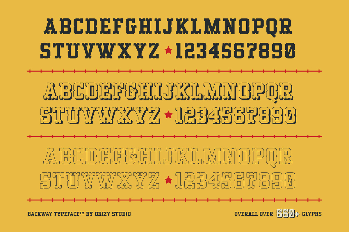 Backway – Extrude Western Slab Font, a Slab Serif Font by Drizy (Photo 4 of 10)