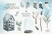 Polar Bear Christmas Watercolor set, an Animal Illustration by STUDIO CABINET (Thumbnail 4 of 7)
