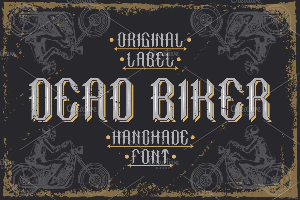 Handcrafted font "Dead biker" preview 2