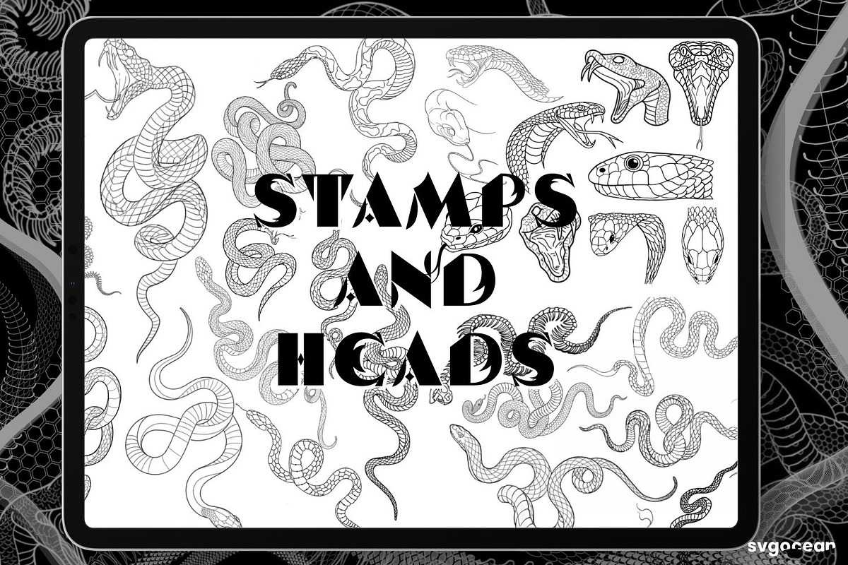 Snake Tattoo Brushes for Procreate, a Brush Add-On by svgocean (Photo 9 of 10)