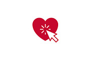 Heart Click Icon Logo Online Romance, a Branding & Logo Template by Signatoro (Thumbnail 2 of 3)