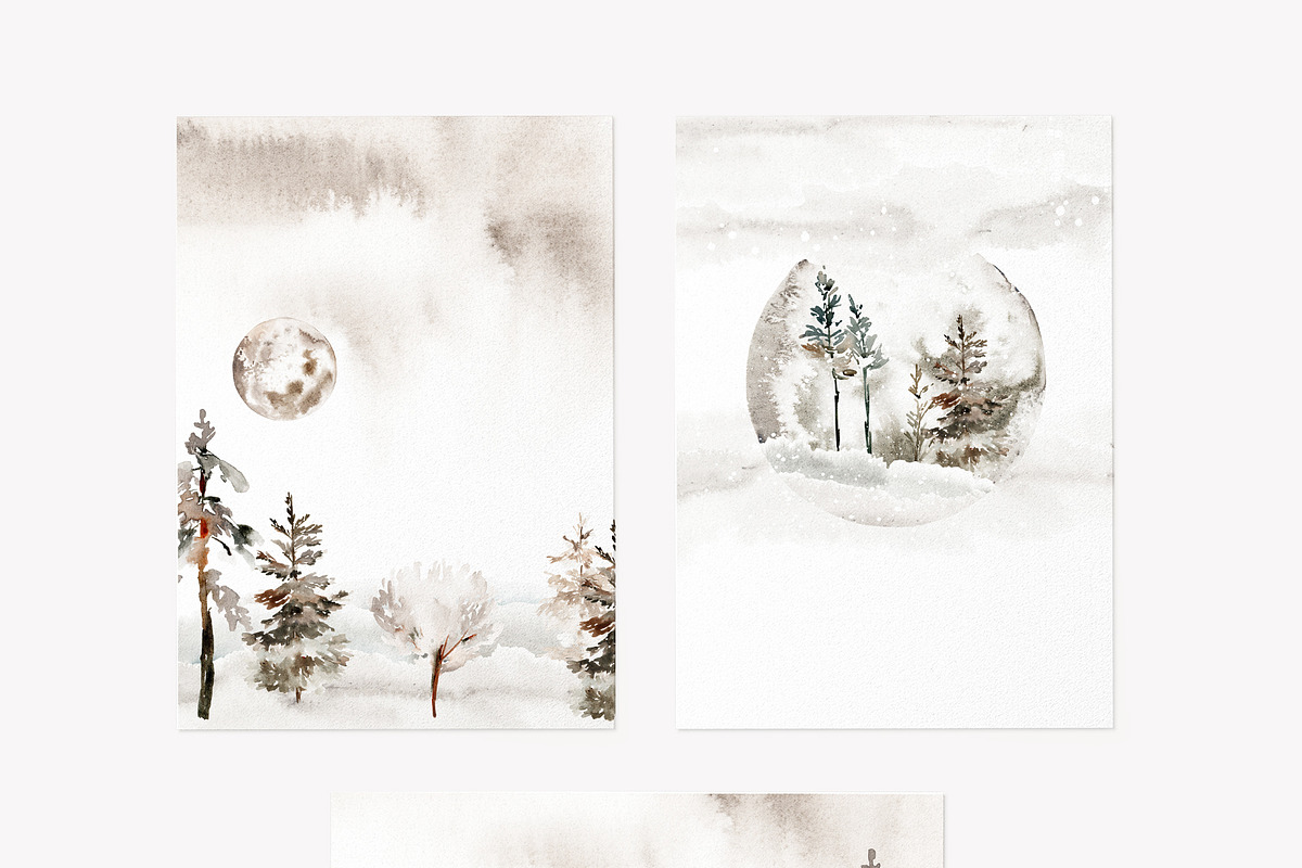 Winter Landscape Watercolour Creator, a Card Template by Karma (Photo 7 of 15)