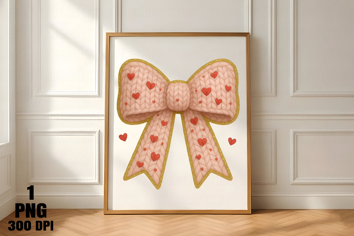 Valentine's Day Faux Knit Bow PNG, an Illustration by Daily.Designs (Photo 4 of 5)