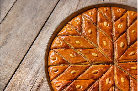 Oriental sweet baklava with nuts, a Food & Drink Photo by yanadjana