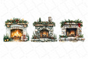 Watercolor Christmas Fireplace Clipa, an Illustration by DreamPrint404 (Thumbnail 5 of 5)