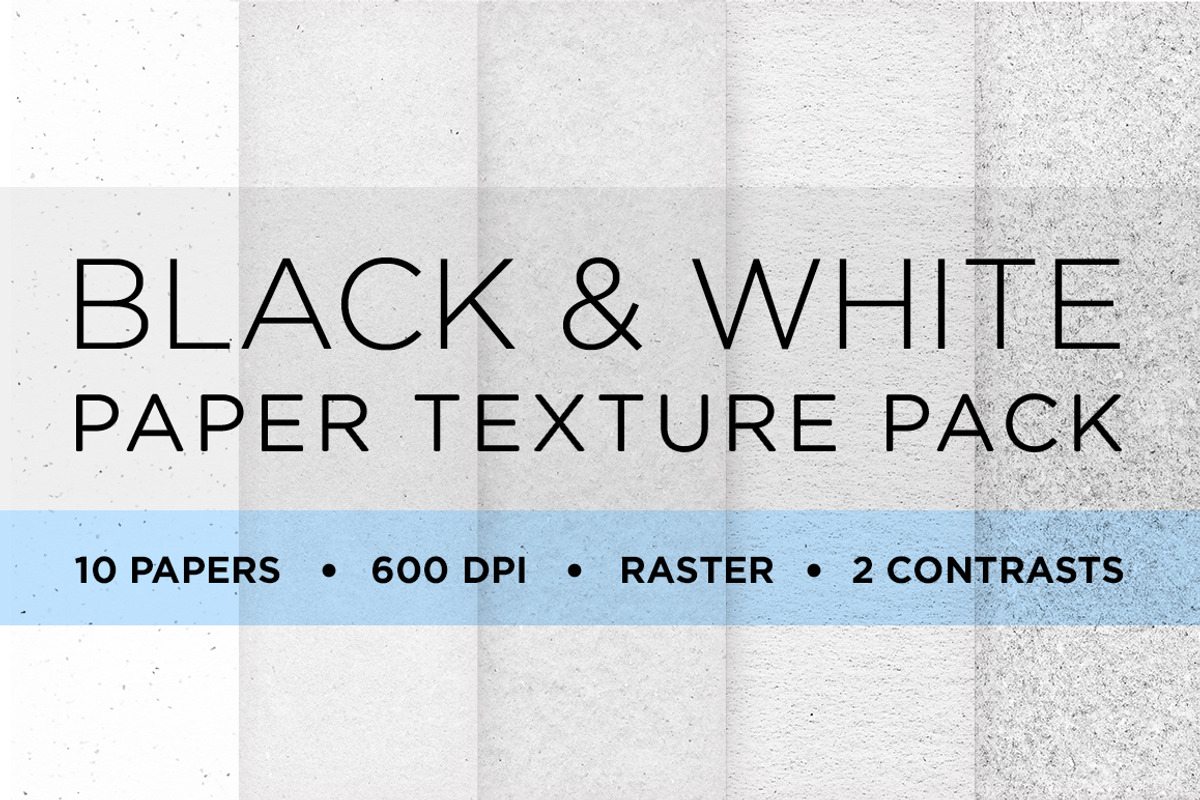 10 Black & White Paper Texture Pack