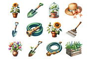 Gardening Day Watercolor Clipart, a Graphic by CitraGraphics (Thumbnail 2 of 4)
