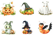 Halloween Caterpillar Clipart, a Seasonal Illustration by Designking (Thumbnail 3 of 4)