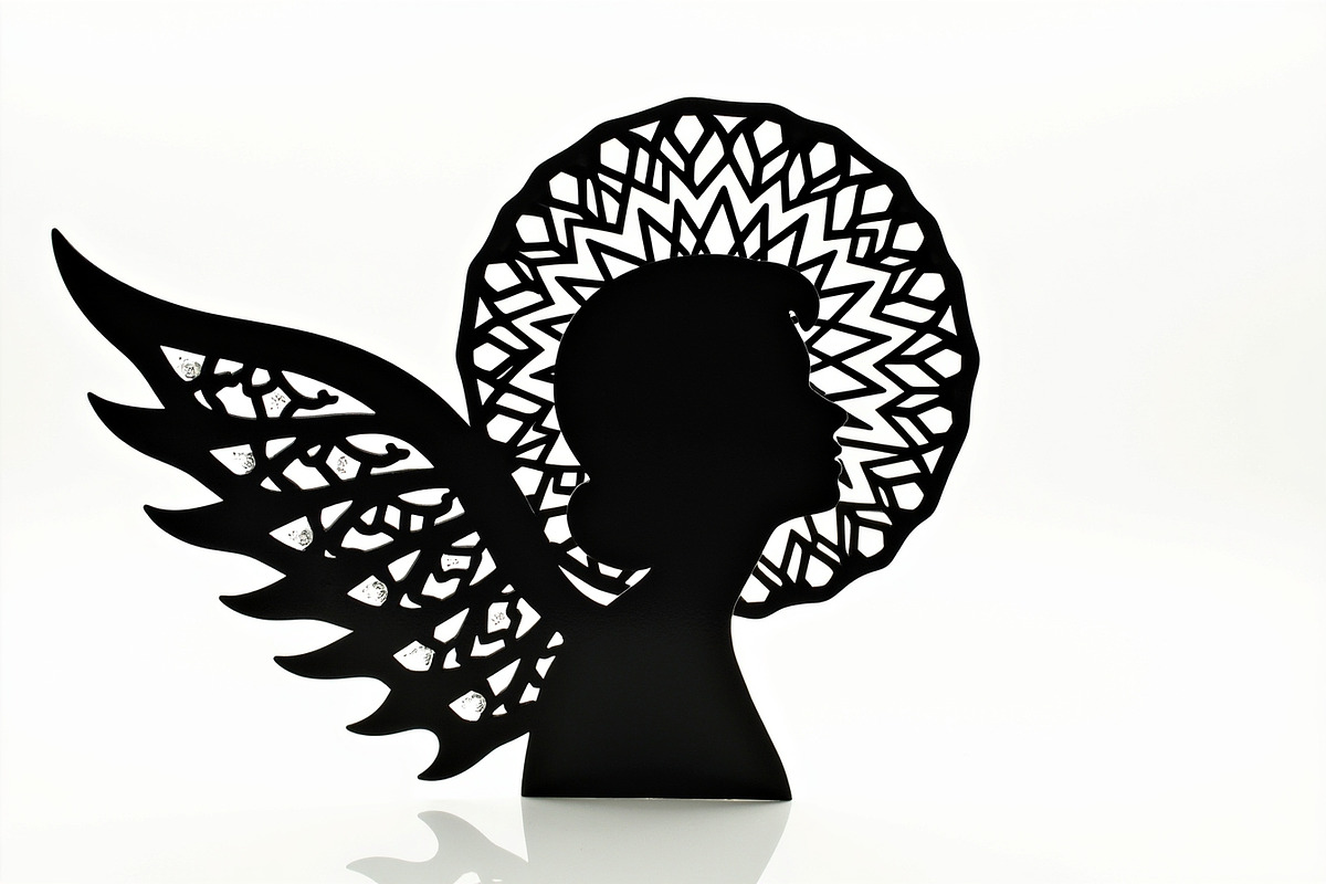 Ornate Angel Silhouette Graphic, an Illustration by Designs_River (Photo 2 of 9)