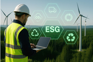 An engineer in a safety vest and, an Illustration by Sergey Kotenev