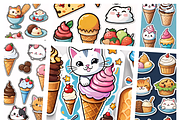 “Cute Cats & Ice Cream” bundle, an Illustration by ETARA by Mea Hau (Thumbnail 1 of 8)