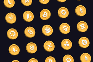 Cryptocurrency 3D Icons Set