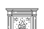 44 Cozy Christmas Home Icons, an Outline Icon by adenpinkstore (Thumbnail 7 of 22)