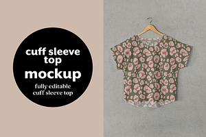 Hanging Cuff Sleeve Top Mockup