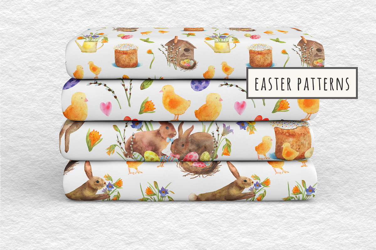 Happy Easter watercolor set, a Decorative Illustration by Julycolor (Photo 8 of 10)
