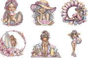 Whimsical Summer Girls Clipart, an Illustration by Designking (Thumbnail 3 of 5)