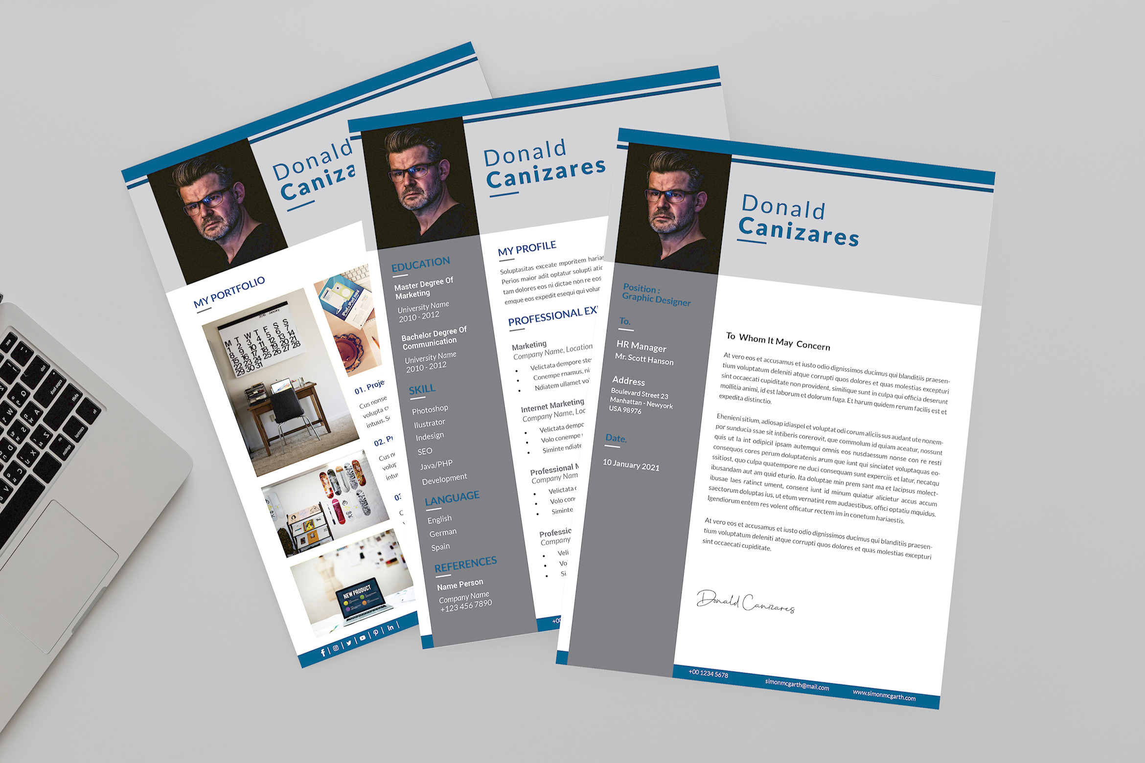 Donald Resume Designer, a Resume Template by AQR Studio