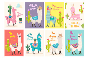 Collection Of Llama Illustration.