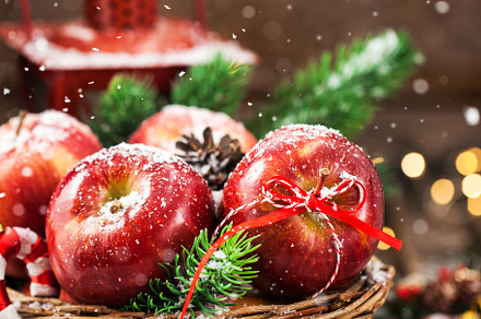 Christmas red apples featuring advent, apple, and card, a Food & Drink Photo by Kate S