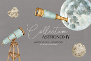 Astronomy watercolor collection, an Illustration by CrystalinaShop (Thumbnail 1 of 10)