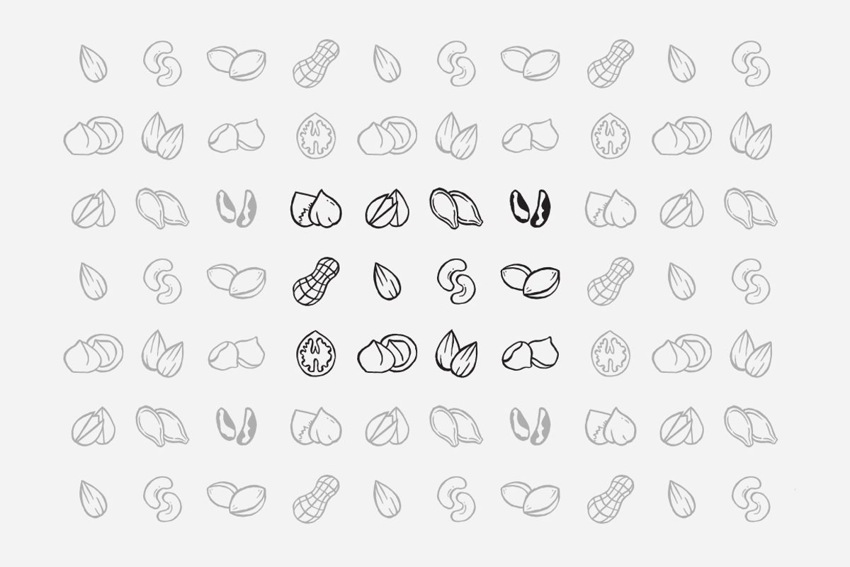 Pen Brush Hand Drawn Nuts&Seeds Set, an Object Graphic by Lillu (Photo 2 of 4)