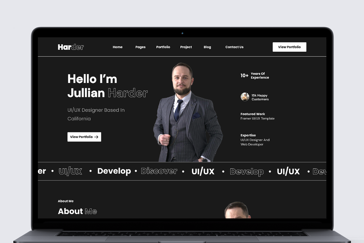 Personal Portfolio Landing Page, a Landing Page Template by Annora Studio (Photo 2 of 4)