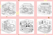 Kawaii Corner Coloring Printables, an Object Graphic by Image for Sale (Thumbnail 2 of 4)