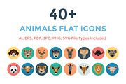 40+ Animals Flat Icons, an Emoji Icon by Creative Stall (Thumbnail 1 of 2)