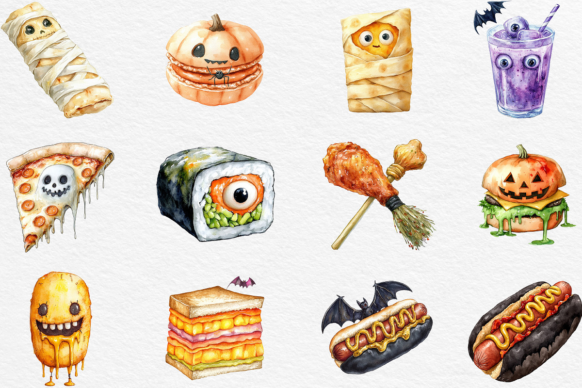 Halloween Fast Food Clipart, an Illustration by Black Bird Studio (Photo 3 of 6)