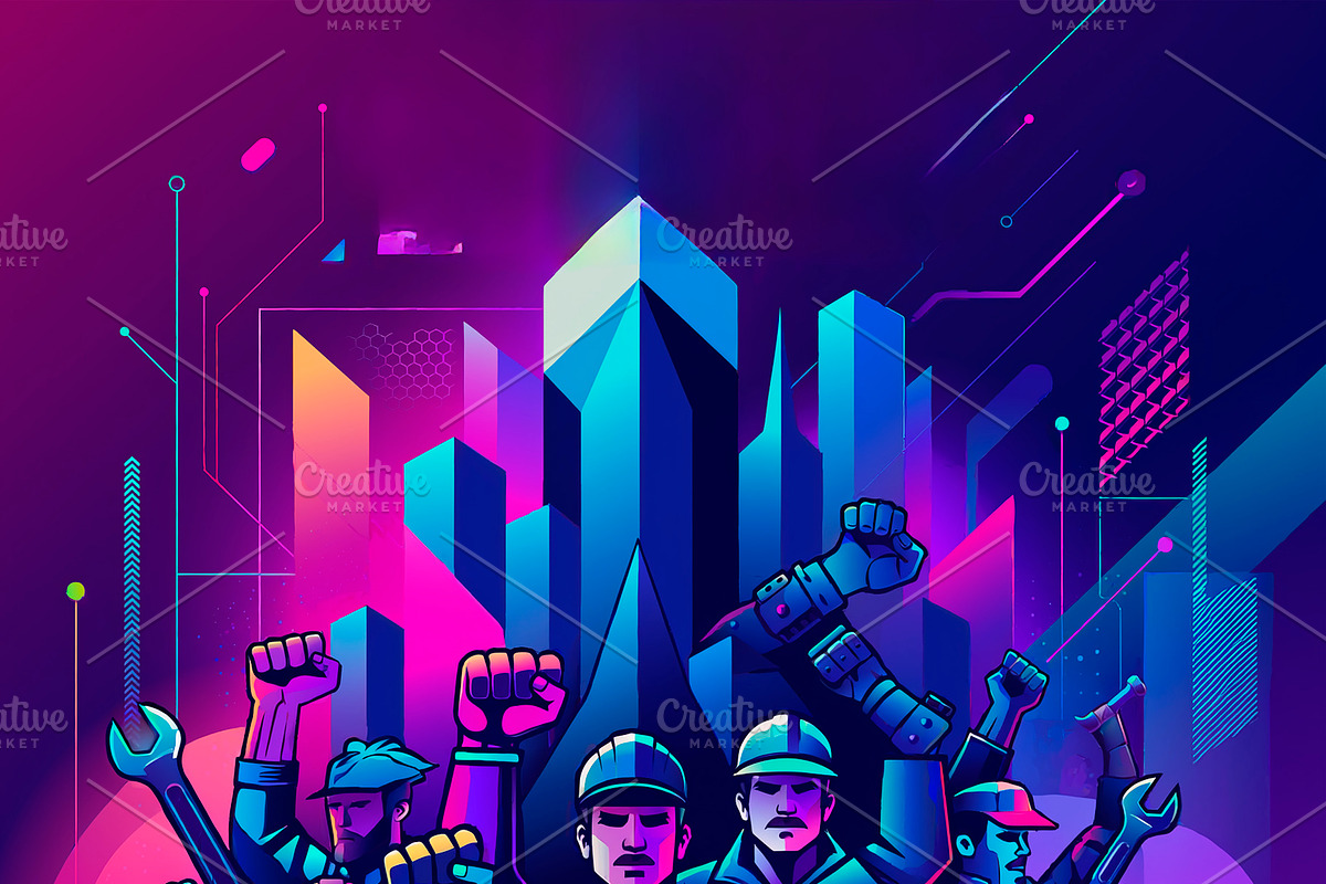 Workers day modern poster illustration, a Work Illustration by DanFLCreativo