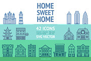 HomeSweetHome Icon Set, an Outline Icon by Iconka (Thumbnail 1 of 2)