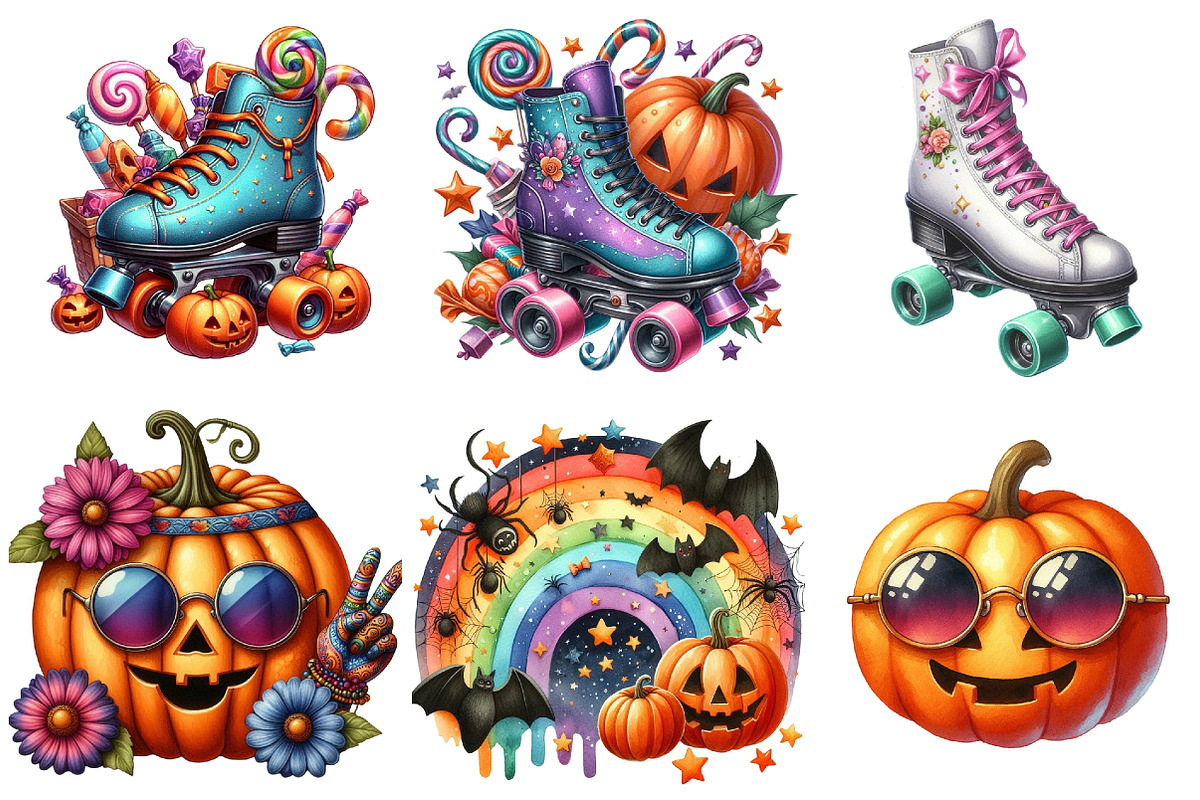 Groovy Halloween Day Clipart, an Illustration by Pixels.Craft (Photo 2 of 7)