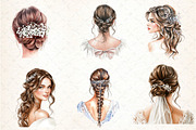 Beautiful Bridal Hairstyle Clipart, an Illustration by DreamCafeArt (Thumbnail 2 of 6)