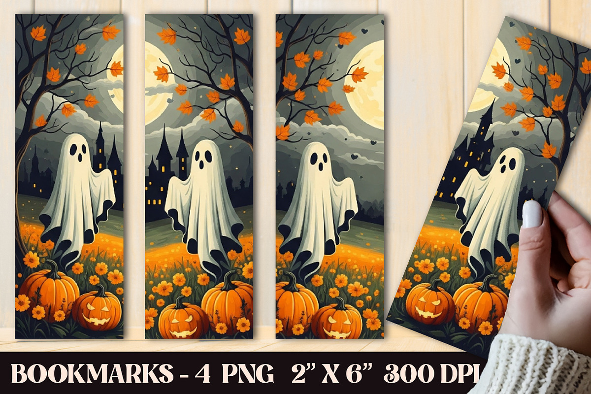 Halloween Ghost Bookmark, an Illustration by OK Design