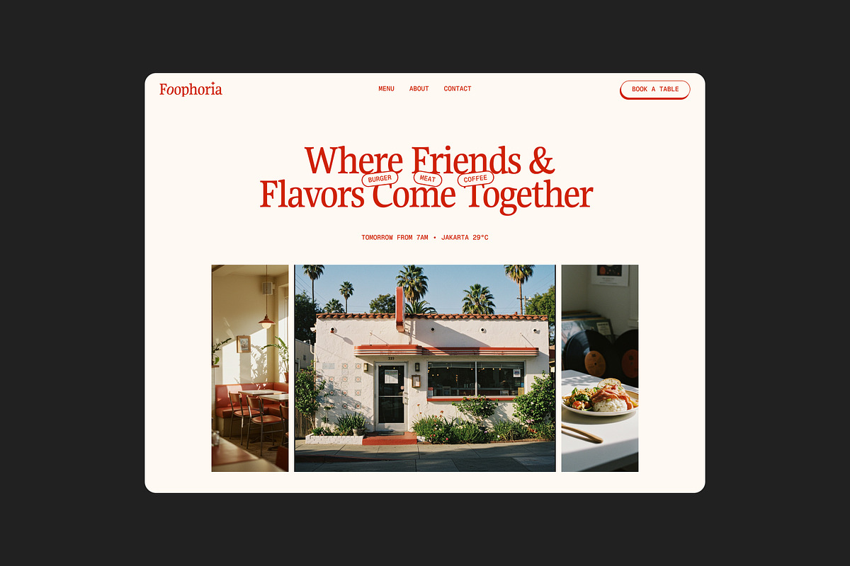 Foophoria Restaurant Framer Template, a Landing Page Template by Framley (Photo 1 of 4)