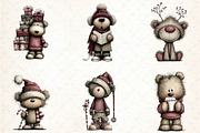 Whimsical Christmas Teddy Clipart, an Illustration by DreamCafeArt (Thumbnail 3 of 6)
