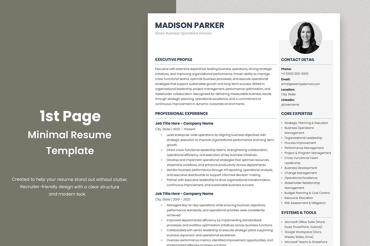 Clean Resume Template, a Resume Template by Anjum Ilyas (Photo 2 of 7)
