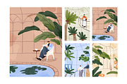 People in botanical garden, posters, a Decorative Illustration by PaperTrident (Thumbnail 1 of 7)