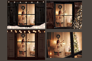 Christmas Window And Lights Overlays