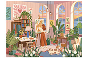 A cozy homely atmosphere, a Person Illustration by Chikovnaya (Thumbnail 3 of 5)