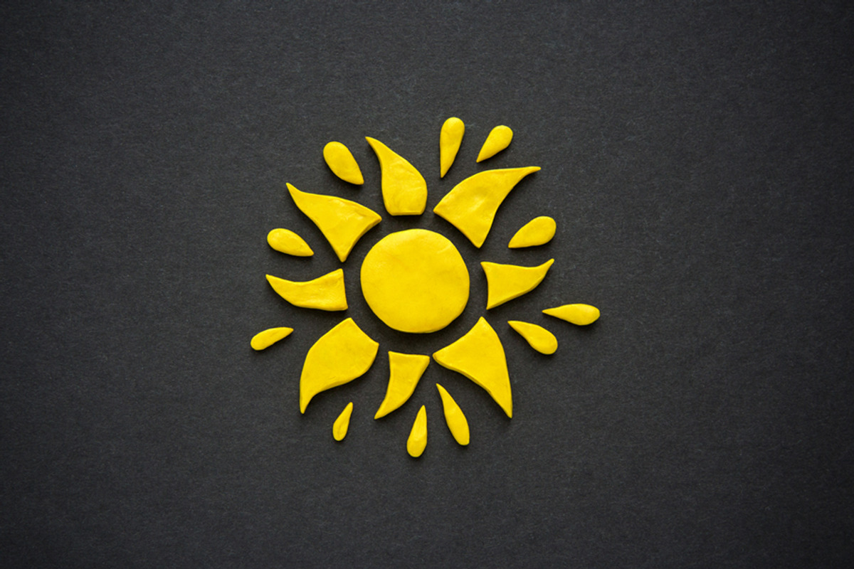 Cheerful Sun on a Black Background, a Seasonal Illustration by Countryside life (Photo 3 of 8)