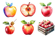 Watercolor  Apple Clipart Bundle, an Illustration by Daily.Designs (Thumbnail 3 of 5)