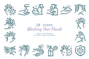 Hand Washing Outline Doodle, an Icon by BomSymbols (Thumbnail 1 of 2)