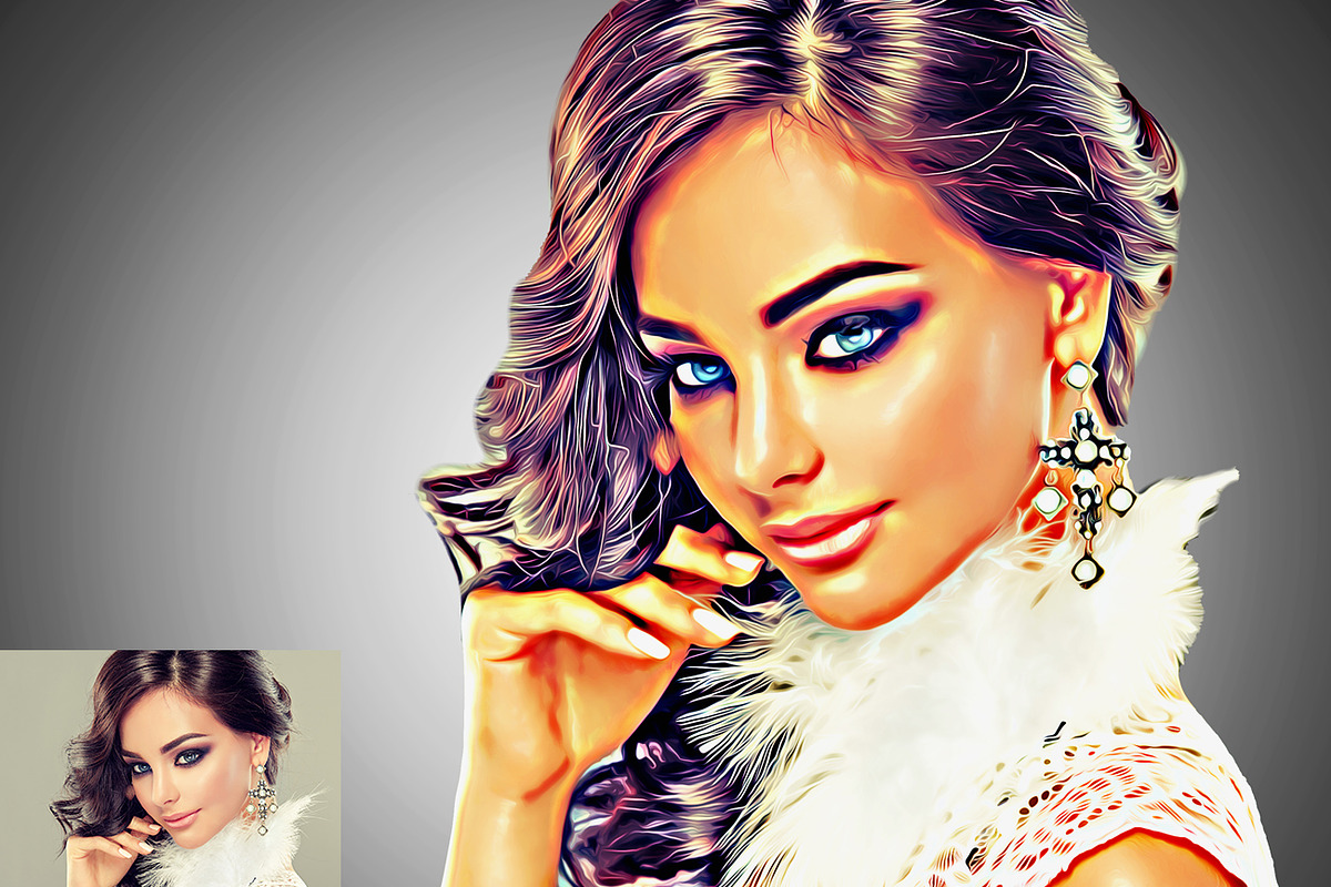 Retro Oil Portrait Photoshop Action, an Action Add-On by Studio Retouch (Photo 6 of 10)