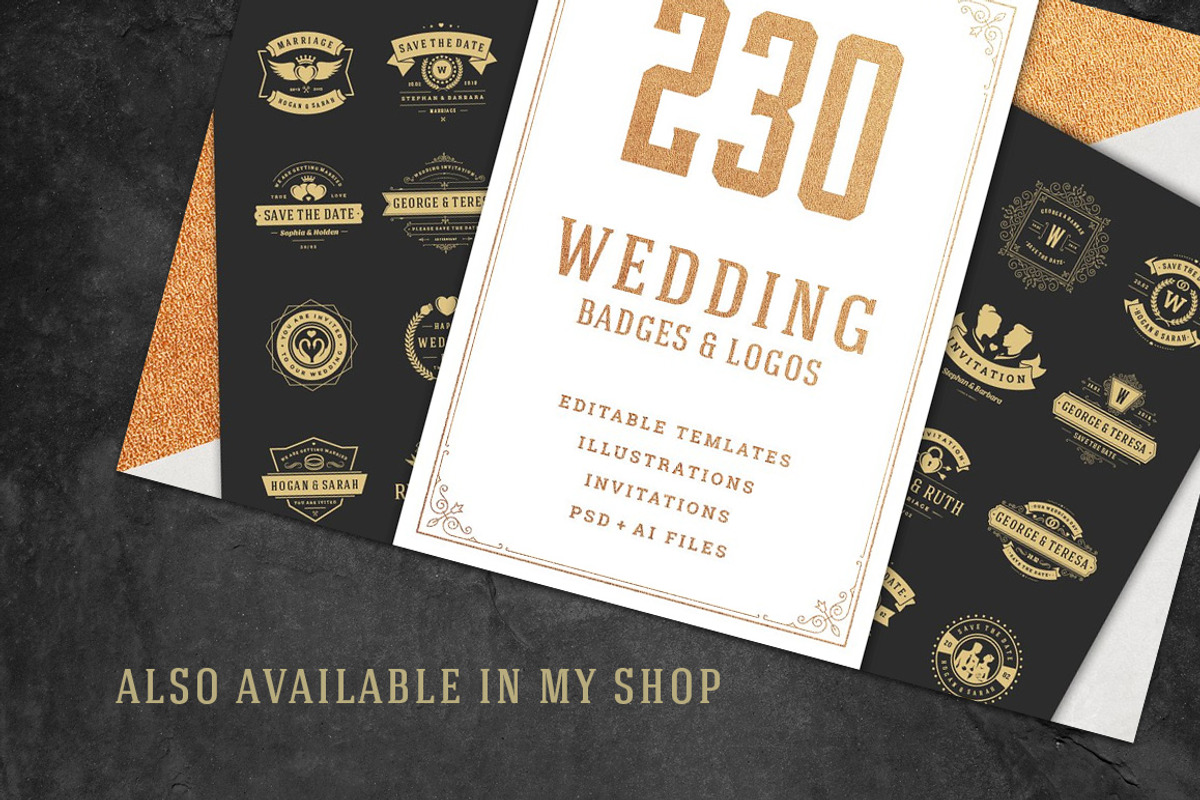 18 Wedding Logos and Badges, a Branding & Logo Template by Vasya Kobelev (Photo 10 of 10)