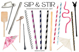 Cocktail Stirrers, Straws & Picks
