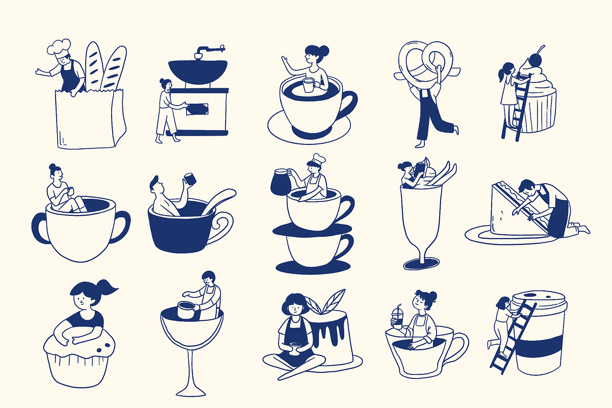 Cafe and Coffe | Vector Illustration, an Object Illustration by Berdansabersama (Photo 2 of 8)